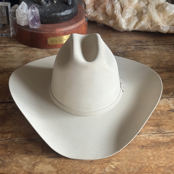 Stetson 200x El Ray Presidente Beaver Western Cowboy Hat 7 1/8 57 Silverbelly - Picture 2 of 6